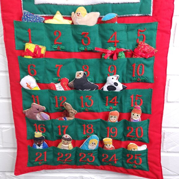 Vintage MFA Boston Fabric Felt Christmas Advent Calendar Wall Hanging Plush - Picture 4 of 6